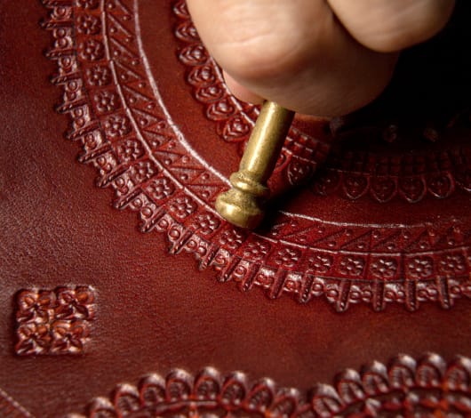 Embossed leather texture detail