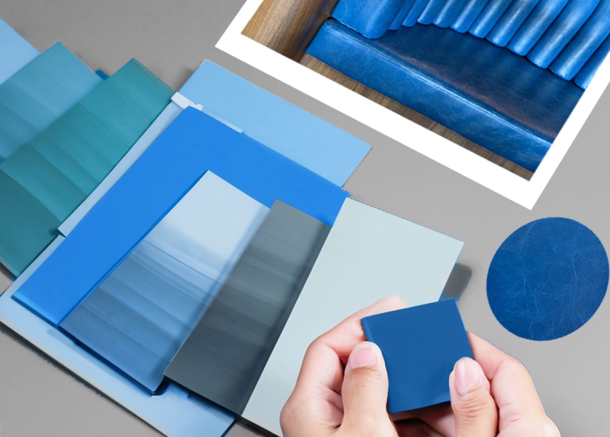 Custom leather swatches and color samples