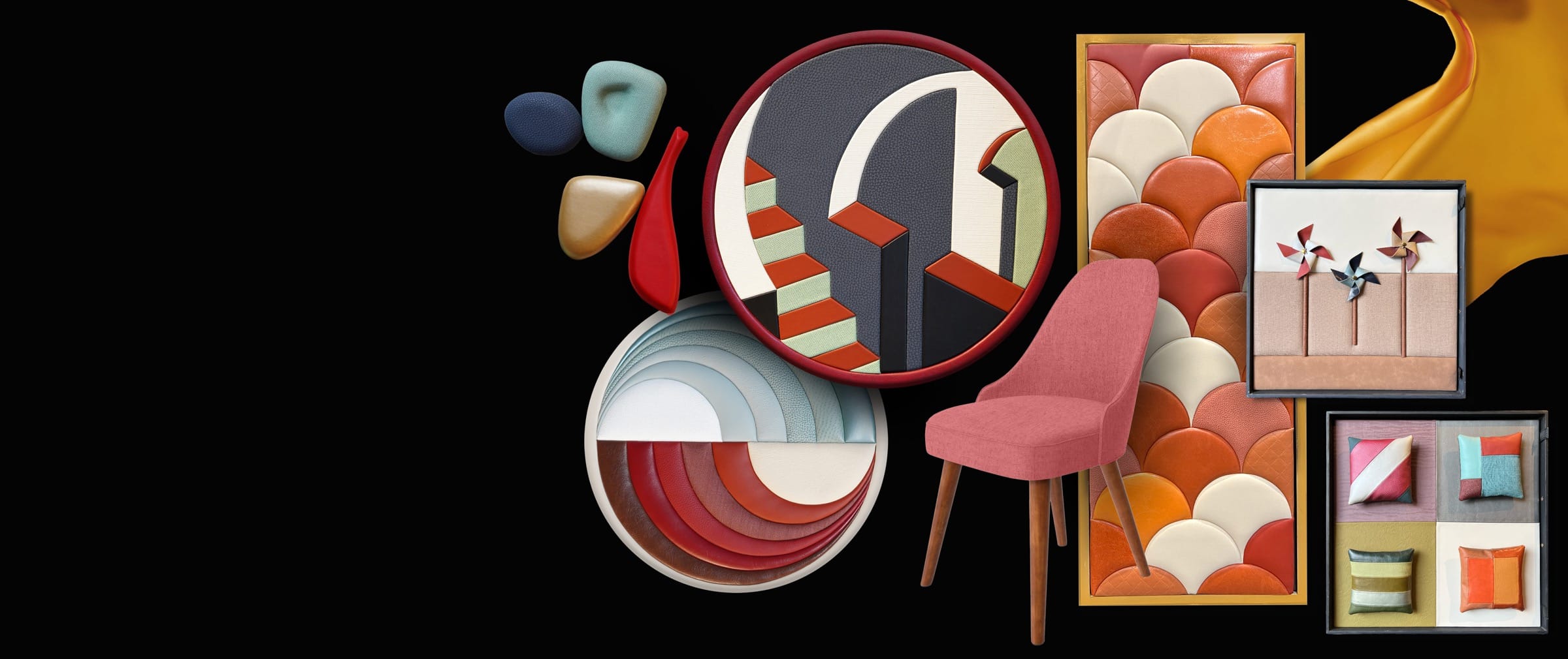 Leather design inspiration collage