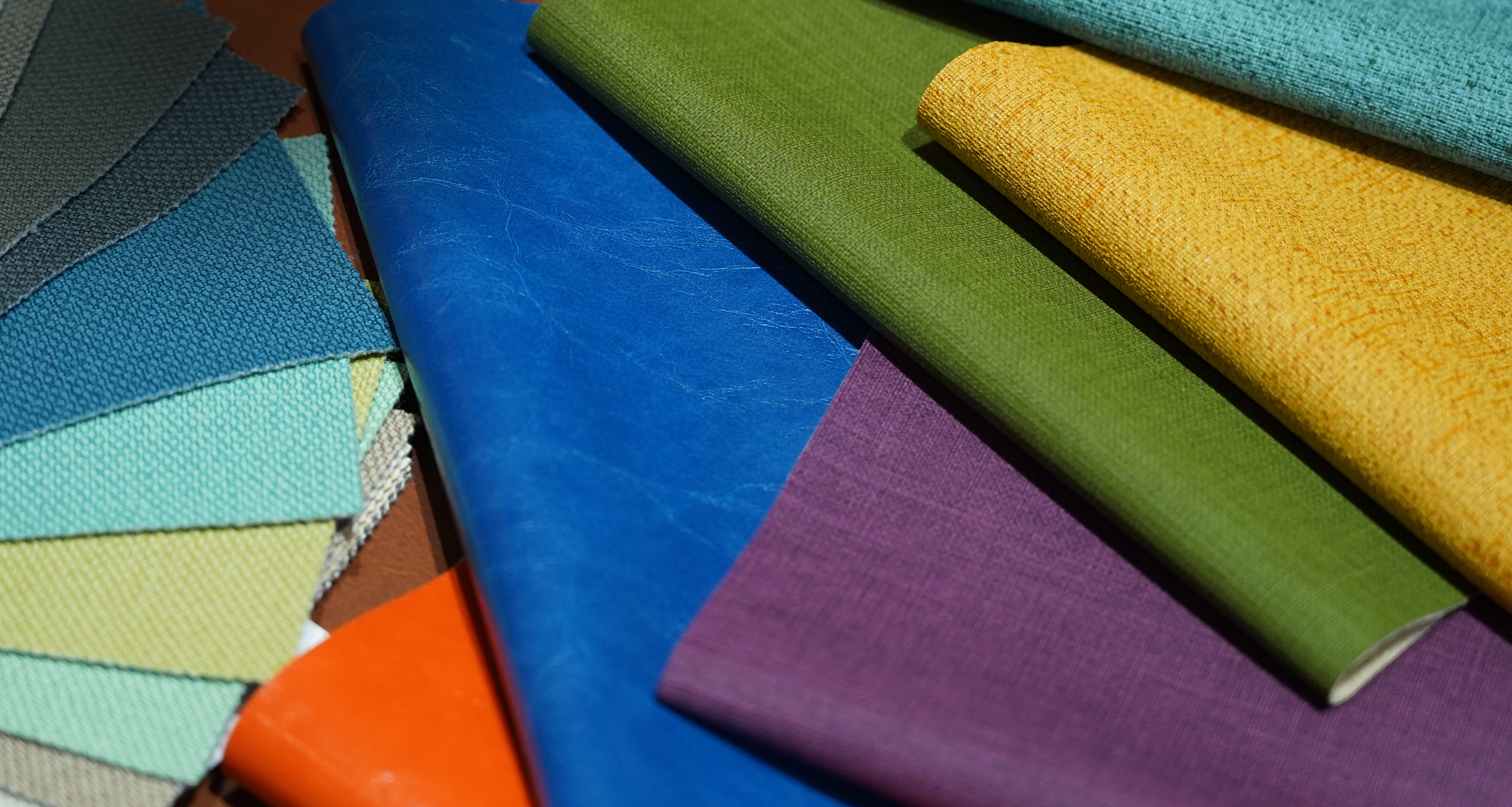 Synthetic leather upholstery samples